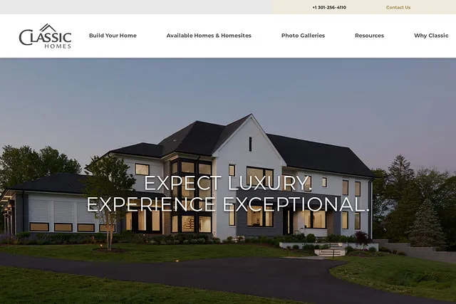 ClassicHomesOfMaryland.com website screenshot